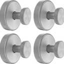 Hviiso Suction Cup Hooks for Glass Window, Mirror, Wreaths- Shower Hooks for Inside Shower, No Drill Towel Hooks for Bathrooms, Bath Robe Coat Looafh Hook for Hanging - Silver (4 Pack)