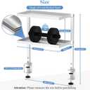 Jumyee 2-Tier Side/Top Clamp On Desk Shelf With Magnetic Pegaboard(White) | Flip Pegboard Tray & Magnetic Accessories, No-Drill White Desk Shelf with 6 Hooks for Home Office Gaming Accessories