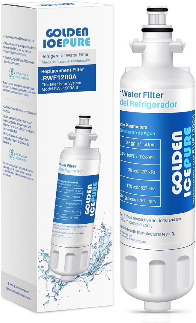 GOLDEN ICEPURE ADQ36006101 Replacement for LG LT700P, 1Pack, 469690, ADQ36006102 LFX31945ST, LFX31925ST, LFX30766S, LFXC24726, LFXS24623, LSFXC2476S, WSL-3, Refrigerator Water Filter