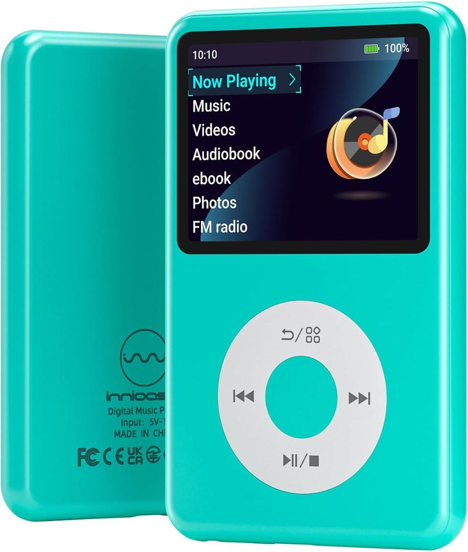 64Gb Mp3 Player with Bluetooth Y1 Portable Music Digital Players Supports Playlist Audiobook Video Nice Gadget for Kids Green
