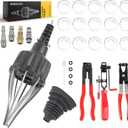 Dasbecan Universal Pneumatic CV Joint Boot Tool Expander Rod Spreader Installation Removal Tool Kit with 3Pcs Universal Auto CV Joint Boot Clamp Pliers Tool Set (Black)