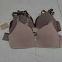 Eleplus 3 Pieces Lightly Lined Wireless Bras for Women Comfy Plunge T Shirt Bra Pack (Mixcolor1,32C)