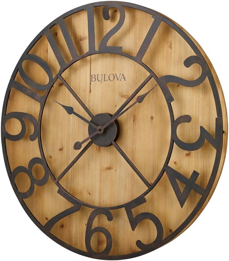 Bulova C4814 Silhouette Wall Clock, Brown