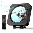 MICOCIOUS Portable CD Player with Bluetooth Desktop CD Player for Home CD Music Players withTimer,Built-in Dual Speakers with LED Display Home Audio Boombox FM Radio (Black)