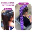 Purple Braiding Hair Pre Stretched 30 Inch - Purple Hair Extensions for Braids Long Synthetic Yaki Braiding Hairs DIY Braids Ponytail for Stage Party Halloween Cosplay 2 Pack