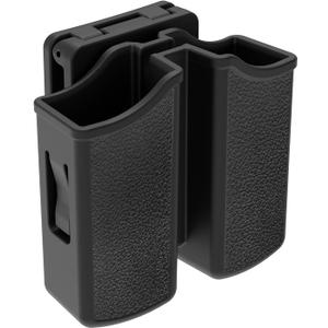 Universal Double Magazine Holder - Lightweight and Durable Double Magazine Pouch for 9mm/.40/.357/.380 Calibers, Adjustable Mag Pouch for Glock, Taurus, Beretta, Sig, H&k, Cz, S&w, Colt (Belt Clip)