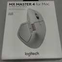 Logitech MX Master 4 for Mac, Ergonomic Bluetooth Mouse with Advanced Performance Haptic Feedback, Ultra-Fast Scrolling, USB-C Charging, MacOS, iPadOS, Windows - White Silver