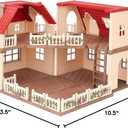 Family Cozy Cabin Doll House Playset, Dollhouse Furniture and Accessories,DIY Cottage Pretend Play Dollhouses, for Toddlers, Boys & Girls