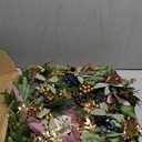 24 Inch Pre-Lit Christmas Wreath for Front DoorChristmas Door Wreath with LED Lights, Velvet Bow, Gold Balls and Berries, Lighted Christmas Wreath Winter Decorative for Window Hall Outdoor