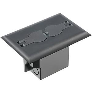 Arlington Industries FLBRF101BL-1 Retrofit Electrical Floor Box with Flip Lids for Existing Floors, Black, Plastic