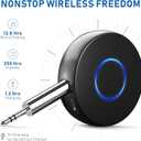 SONRU Bluetooth Aux Adapter for Car, Wireless Audio Receiver, Portable Hands-Free Kit with RCA AUX 3.5mm for Home/Car Stereo Music Streaming Sound System