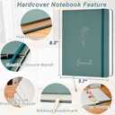 XAOWON Lined Journal, 192 Pages, 5.7''x8.3'', 100 GSM Thick Paper, Hardcover Notebook for Work, Journaling Notebooks for Men, Women, Green