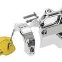 Motorcycle Helmet Security Lock Kit for 7/8" to 1 1/4" Diameter Tubings for Harley Chrome