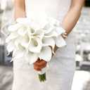 Letjolt White Calla Lily 12Pcs Artificial Flowers Bouquet for Wedding Bride Shower Blessing Gift Home Decoration Faux Calla Lilies Flower, White
