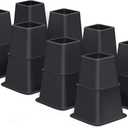 Bed Risers 8 inch Heavy Duty,Elevation in Heights 3, 5, 8 InchAdjustable Furniture Risers for Chair Table and Desk Legs Lifting (8 Pack, Black)