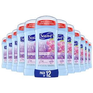 Suave Naturals AntiPerspirant & Deodorant, Invisible Solid, Sweet Pea & Violet, Case Pack (Twelve 2.6 Ounce Sticks)12 Pieces