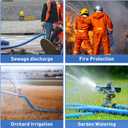 2 inches x 25 FT Heavy-Duty PVC Swimming Pool Backwash Hose, Reinforced Discharge Hose with Clamp for Swimming Pools, Blue