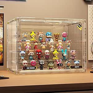 BOHOIDEE 4 Tiers Clear Display Case for Figures, Acrylic Storage Organizers Box with Magnetic Door, Large Dustproof Showcase for Collectibles Action Figure