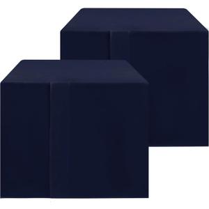HolidayIdeas 2 Pack Square Fitted Table Covers - 34 x 34 Inch -Card Table Clothes Washable Tablecloth Protectors for Parties, Holiday Dinner, Trade Show, Vendor Stand, Navy