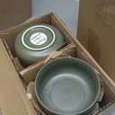 GBhome Ceramic Dinnerware Sets for 6, Matte Stoneware Plates and Bowls Sets,Chip and Scratch Resistant Dishes, Dishwasher & Microwave Safe, Oven safe,Reactive Glaze-Green