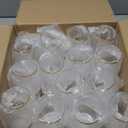 32 Pack Stemless Plastic Wine Glasses Disposable 12 Oz Gold Rim - Shatterproof Recyclable and BPA-Free, Stylish Drinkware for all Beverages, Cocktail Parties, Wedding Reception