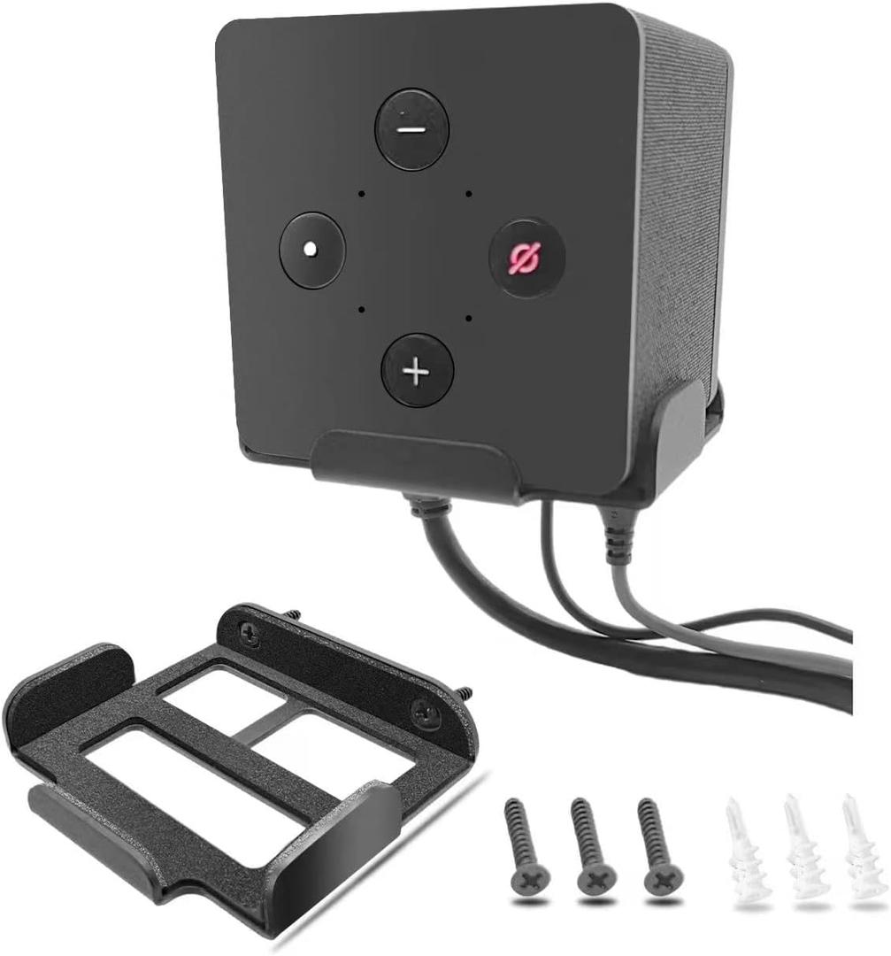 Metal Wall Mount for Fire TV Cube (3rd Gen) 2022 Released,Secure Metal Holder for fire TV Cube (1st Gen,2nd Gen),Sturdy Steel Stand with Soft Foam Hold fire TV Cube for Wall,Furniture,Ceiling (Black)