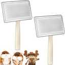 Tessco for you 2 Pcs Wool Carders, Hand Carders for Wool Needle Felting Brush Needle Felting Carding Brushes Tools for Craft Felt Project(Gray,Large,Classic Style)