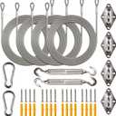 Amgo Hardware Kit Set for Rectangle/Square Sun Shade Sails Canopy, Easy-Tensioning, 316 Military-Grade Stainless Steel(10 Inch Hardware Kit + Cables)