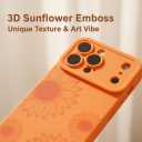 for iPhone 17 Pro Max Case Orange Flowers Floral Print | Shockproof Soft Silicone TPU Protective Cover for Girls Women, Fashion Design with Camera Protection, Wireless Charging