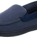 RockDove Men's Waffle Knit Memory Foam Moc Slipper with Removable Insole (13, Navy)
