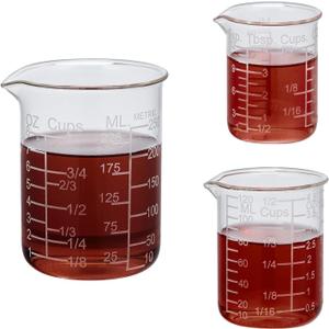 Ackers Etching Scale Glass

 Measuring Cup Set-V-Shaped SpoutIncludes 60ml(2OZ), 120ml(4OZ), and 250ml(8OZ) Glass Measuring Beaker for Kitchen or Restaurant, Easy to Read