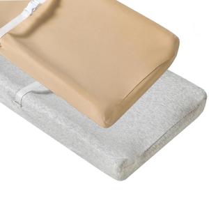 Baby Changing Pad Cover, Stretchy Cotton Comfort Diaper Changing Table Covers for Baby Girls and Boys, Ultra Soft Breathable Changing Pad Sheets, Fit 32"/34" x 16" Pad (Light Pink & Light Grey)