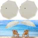 Buryeah 2 Pcs Automatic Chair Umbrella with Universal Clamp 44" UPF 50+ Portable Clamp on Beach Chair Adjustable Wheelchair Umbrella for Outdoor Patio Parasol