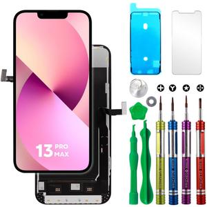 LCD Screen Replacement for iPhone 13 Pro Max (A2484, A2641, A2644, A2645, A2643) 6.7 inch Touch Screen Display Digitizer Frame Assembly W/Repair Kit + Tempered Glass + Adhesive