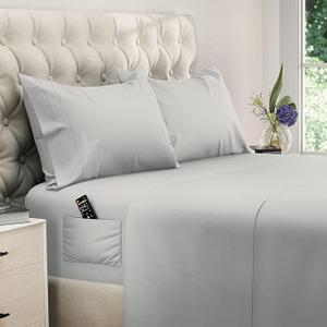 DREAMCARE Twin XL Sheet Sets - 4pc Cooling Sheets XL Twin Sheets - up to 21” Deep Pocket – Hotel Luxury Extra Long Twin XL Bed Sheets 100% Brushed Microfiber with Side Pocket