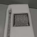 Paper Towel Holder Countertop, Silver Paper Towel Roll Dispenser Stand Weighted Base Non Slip Filled with Sparkly Crystal Crushed Diamond for Home Kitchen Bathroom Tabletop