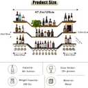 47.2"Modern LED Wine Rack Wall Mounted,3-Tier Floating Bar Shelves, 47.2in/120cm