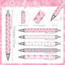 50 Sets Breast Cancer Awareness Gift Sets Pink Ribbon Ballpoint Pens Bulk with Mini Pocket Journal Notepads and Bags for Women Girls Charity Event Breast Cancer Party Supplies Decor