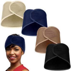 Xuhal 4 Pieces Mesh Hair Wraps for Black Women, Adjustable Size, Multiple Use Ways, Stylish Color to Match, Navy Blue, Black, Beige, Camel