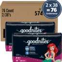 Goodnites Girls' Nighttime Bedwetting Underwear, Size Extra Small (28-43 lbs), 76 Ct (2 Packs of 38)