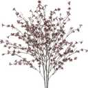 3 Pcs Cherry Blossom Branches Artificial Flowers for Spring Summer Indoor Decoration Faux Cherry Blossom Long Stems Fall Silk Fake Flowers for Tall Vase Arrangements Home Wedding Table Brown