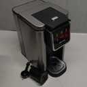 Horavie Single Serve Coffee Maker for K-Cup Pod and Grounds, Hot and Iced Coffee Maker, 6 to 14oz Brew Sizes, 50oz Removable Reservoir, Strong Button Feature, Fit 6.5" Mugs, Stainless Steel, Black (11.2 Inch)