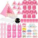 6 Set Teepee Tents Slumber Party Robes Bed,Basic,6 Pink