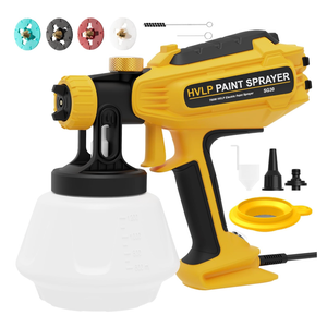 Paint Sprayer700W HVLP Electric Spray Paint Gun with Adjustable Spray Width, 4 Nozzles & 3 Patterns, 40 Fl Oz Container, Easy to Clean, for House Painting, Furniture, Cabinets, Walls, Fence, Etc.
