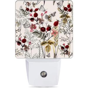 Vintage Flower Night Light, Butterfly Plug into Wall with Dusk to Dawn Light Sensors, Warm Nightlights for Bedroom, Bathroom, Hallway, Kitchen, Gifts Ideal for Girls Women Vintage Flower Night Light, Butterfly Plug into Wall with Dusk to Dawn Light Sensors, Warm Nightlights for Bedroom, Bathroom, Hallway, Kitchen, Gifts Ideal for Girls Women