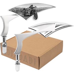 Chrome Motorcycle Rear View Mirrors 1 Pair Sportster Side Mirrors for Street Glide Electra Glide Softail Dyna 1982-2025