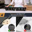 Stove Gap Covers Stainless Steel, Stove Gap Filler, Range Trim Kit for Stove, Counter and Oven, Easy Clean with Heat Resistant, Retractable from 13.8" to 27.5", Width 0.79", Black, 2Pcs