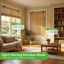 Bamboo Blinds, Easy to Install Bamboo Shades for Indoor Windows, Custom Sizes Roller Shades for Indoor Windows, Roll Up Blinds Indoor Outdoor Patio, 56"W x 59"H
