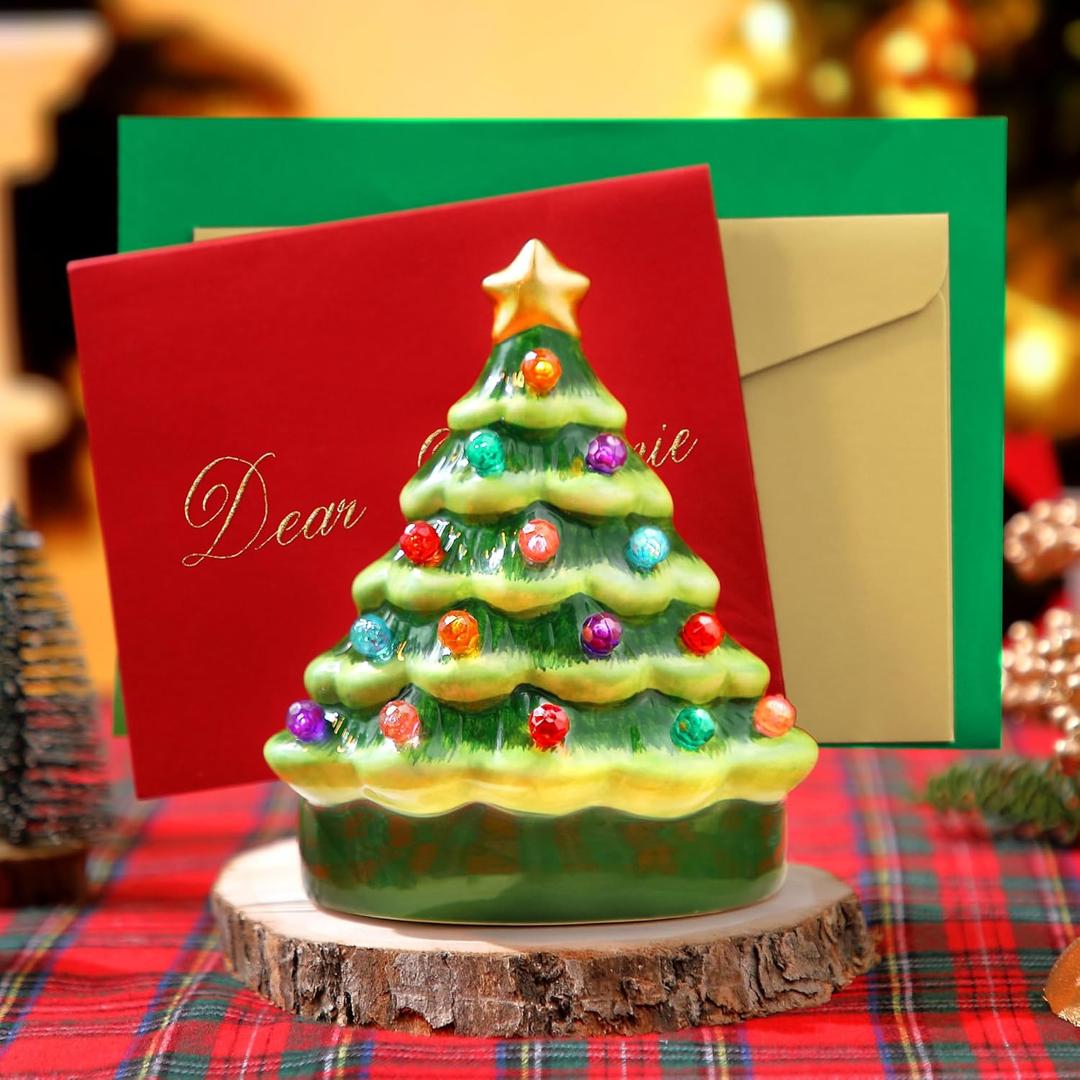 Christmas Tree Napkin Holder, Holiday Table Decor for Kitchen, Dining, Festive Napkin Organizer Storage, Christmas Table Accessories, Home Decoration, Cute Ceramic Festive Accessory