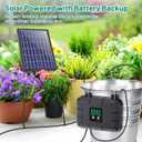 Biling Automatic Drip Irrigation Kit, 8W Solar Irrigation System with Battery for Garden with Digital Programmable Timing Modes, Solar Watering System Take Care Your Plants